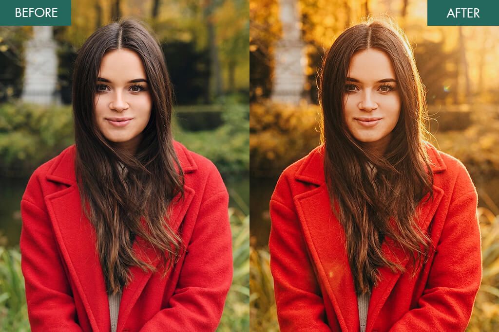weedit retouch golden hour photo before after