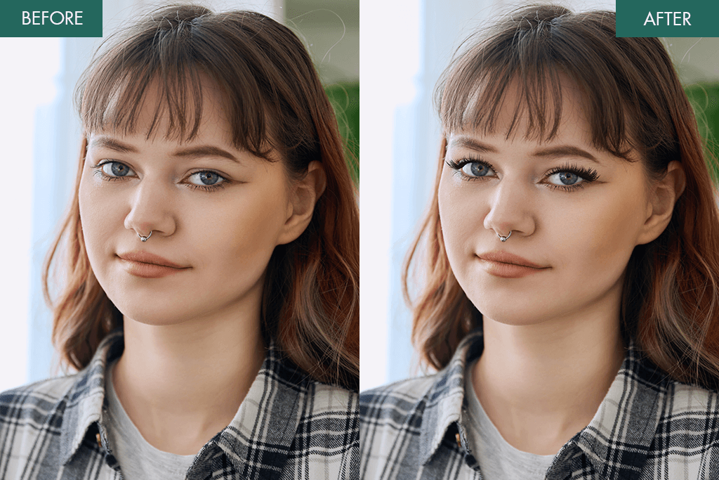 weedit retouch service add eyelashes to photo before after