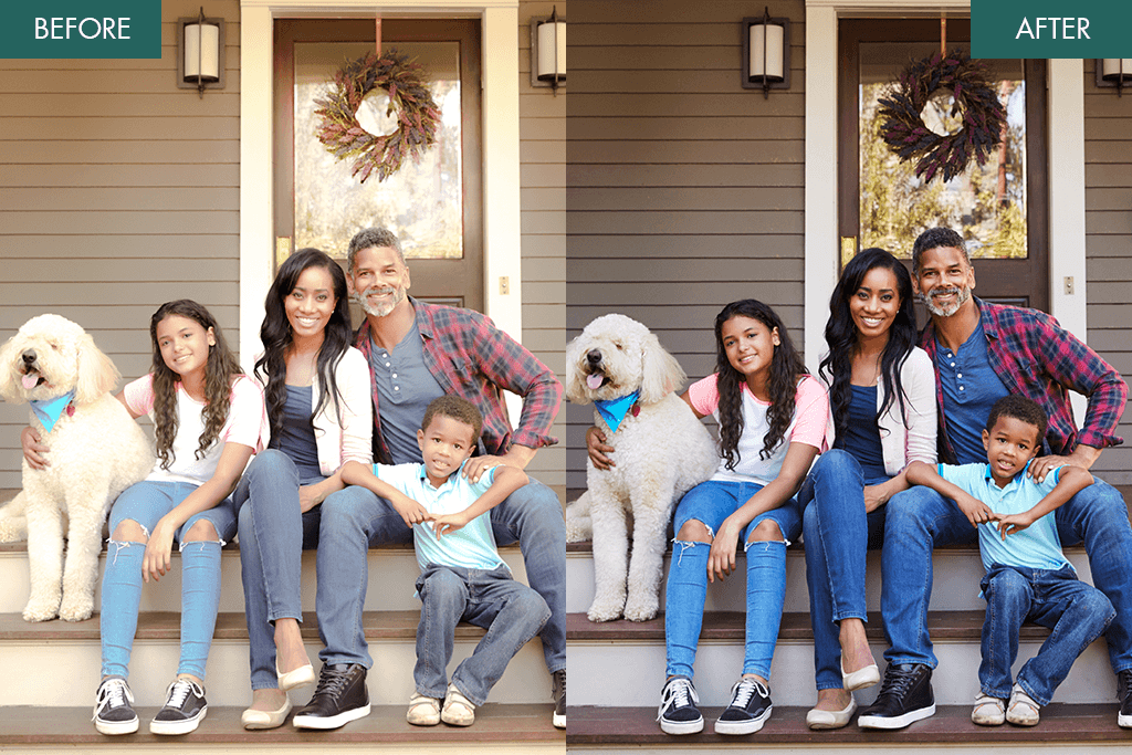 siblings retouching before after