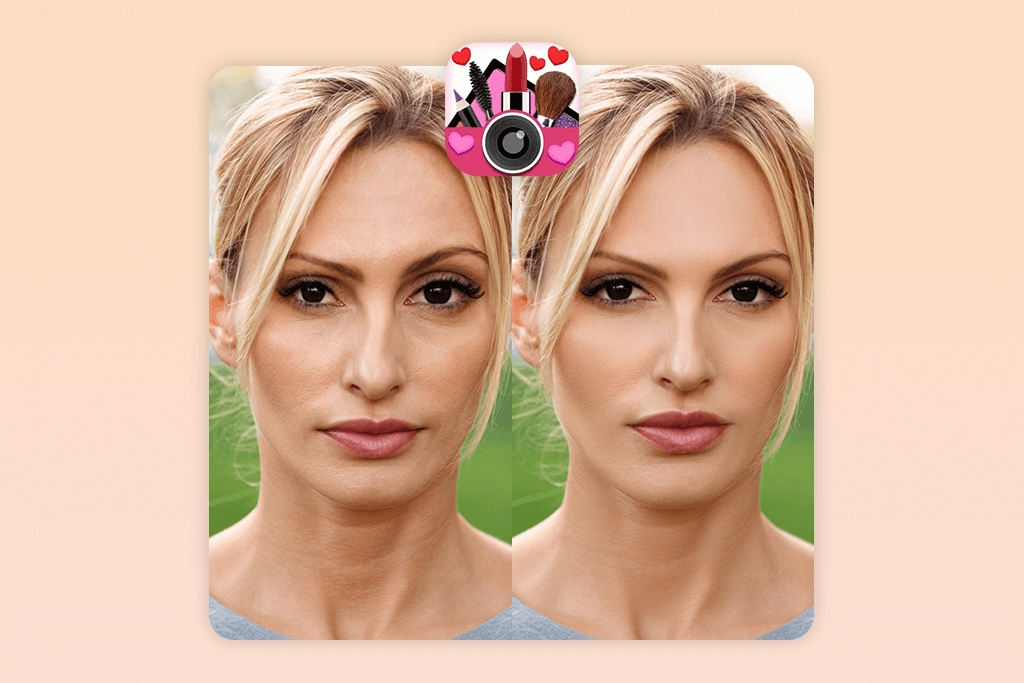 youcam makeup app to fix asymmetrical face in photos