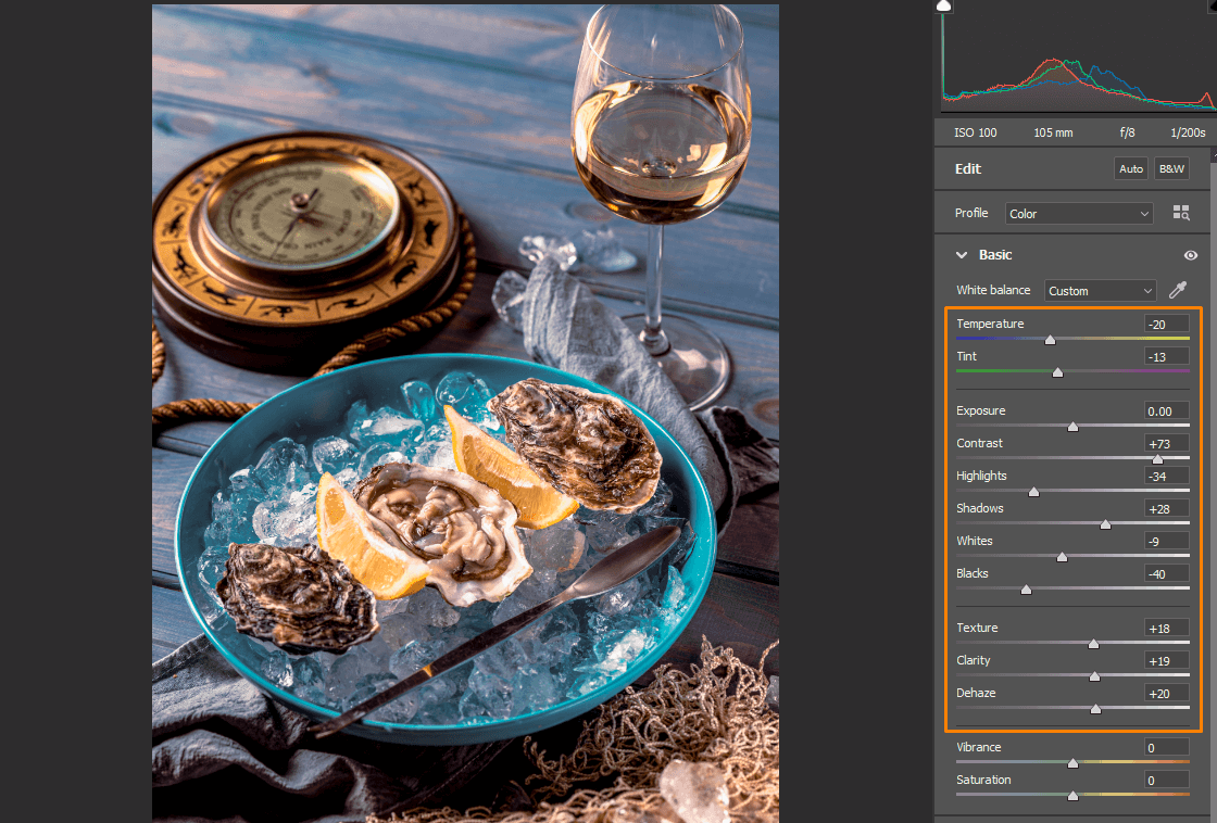 how to edit food photos in photoshop color correction