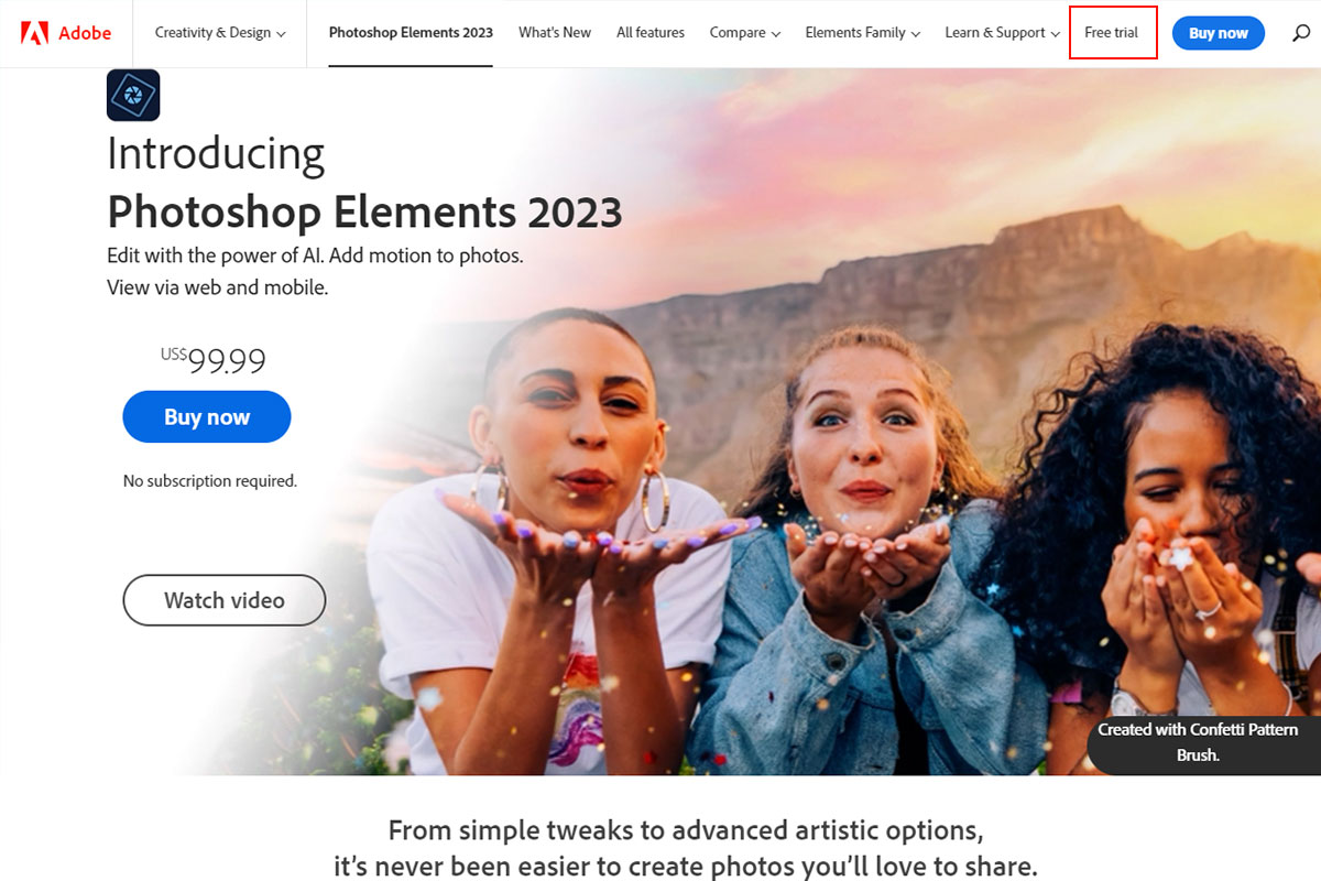 photoshop elements free trial