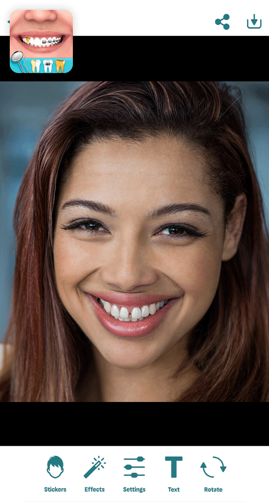 dentist editor app to fix gap in teeth
