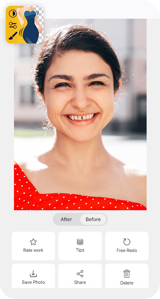 fix the photo body editor & tune app to fix gap in teeth