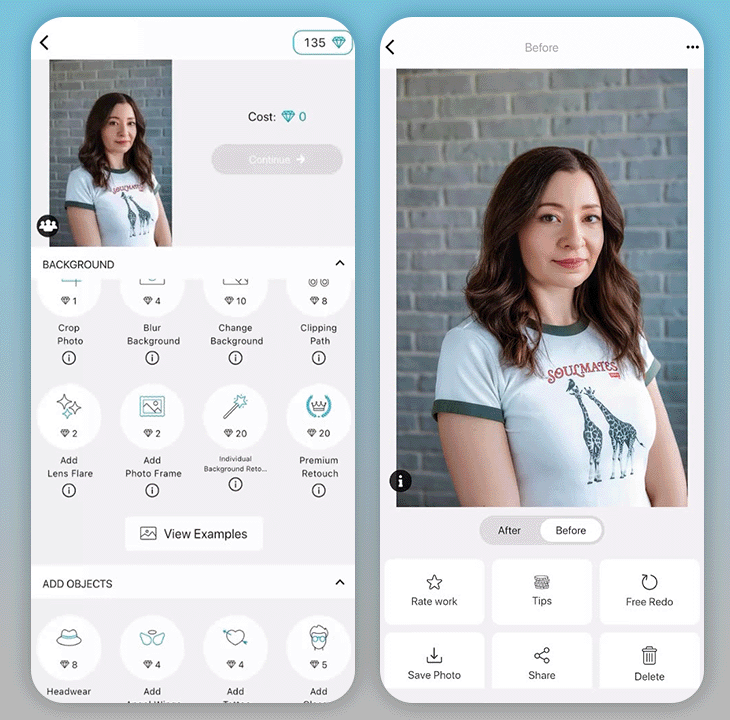 fixthephoto body editor tune app interface gif