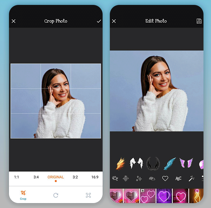 wings for photos app interface gif