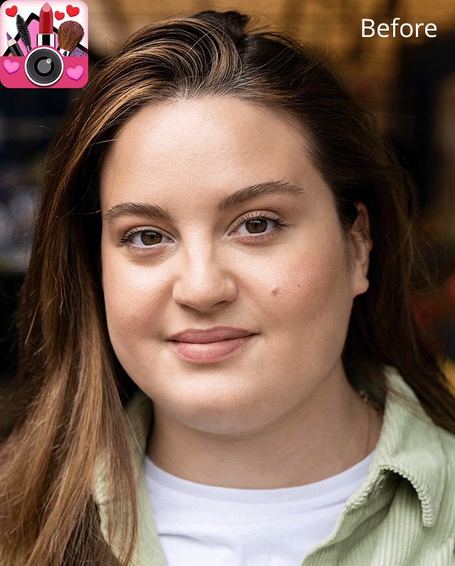 youcam makeup app to remove double chin