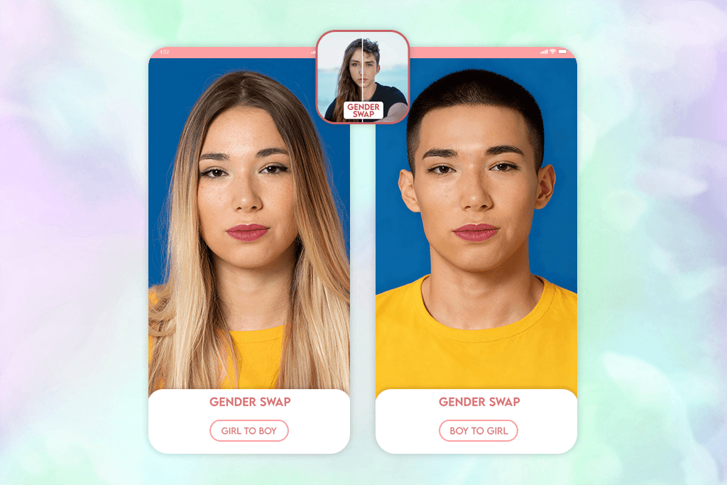 face swap gender swap&changer interface