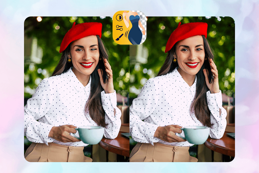 fix the photo body editor tune app to fix lazy eye in photo