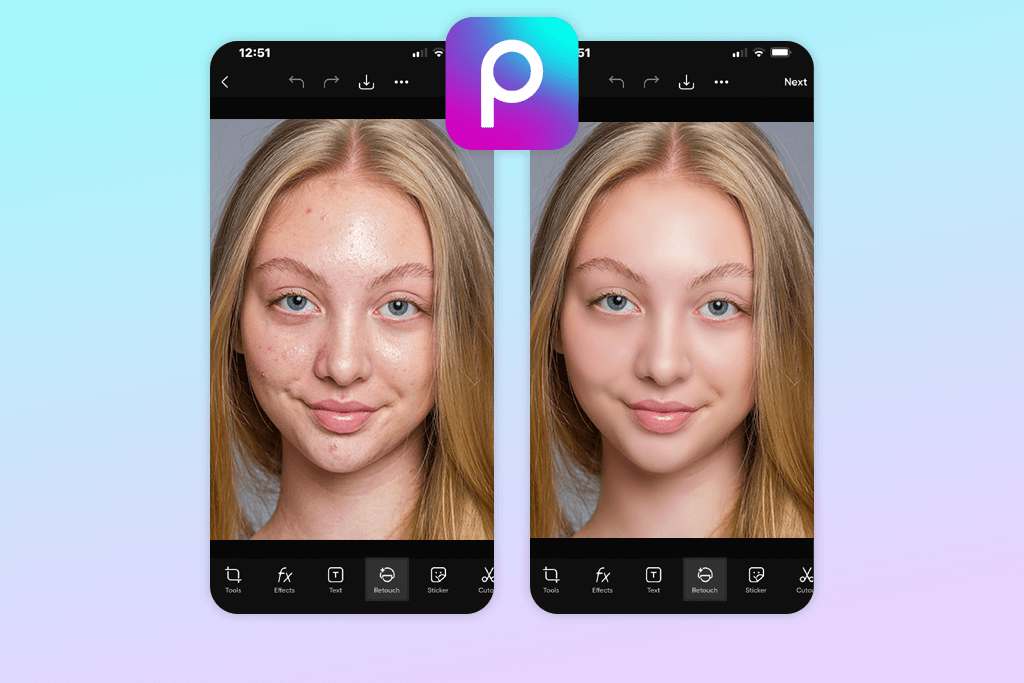 picsart app to smooth skin
