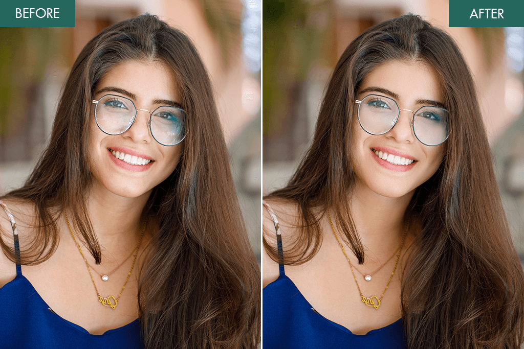 weedit retouch service glare removal before after