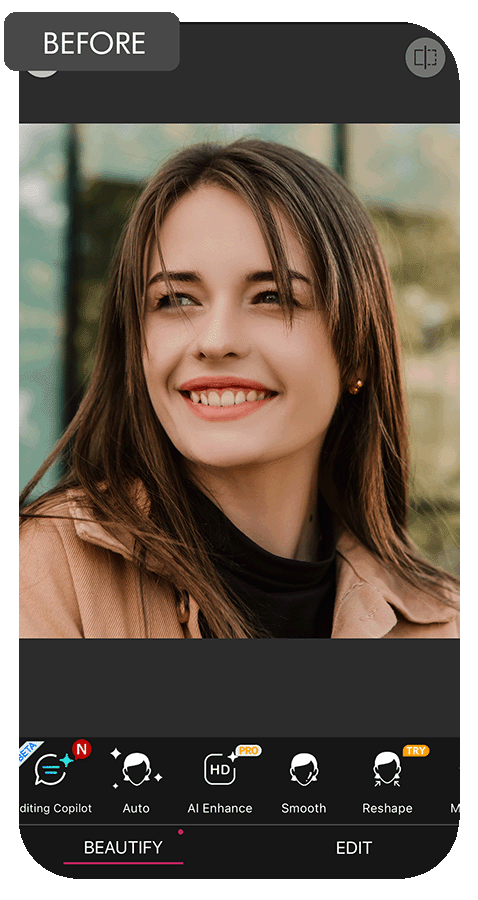 youcam makeup teeth whitening app